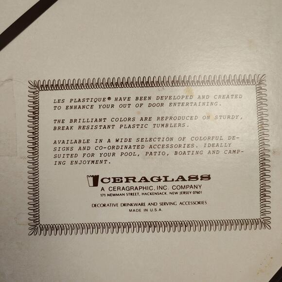 Vintage Cera Glass Les Plastique Tumblers 6pc Tomatoes 15oz Plastic Cups - Picture 11 of 14